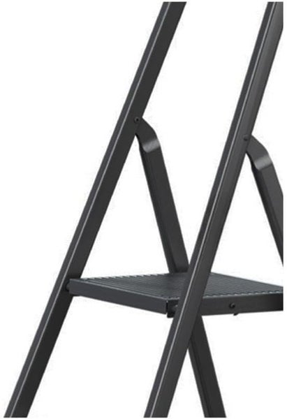 PROREGAL Stufenstehleiter Economy Basic Aus Hochleistungsstahl Einseitig Begehbar 4 Stufen Arbeitshöhe 2,75 m Traglast 125 kg Schwarz