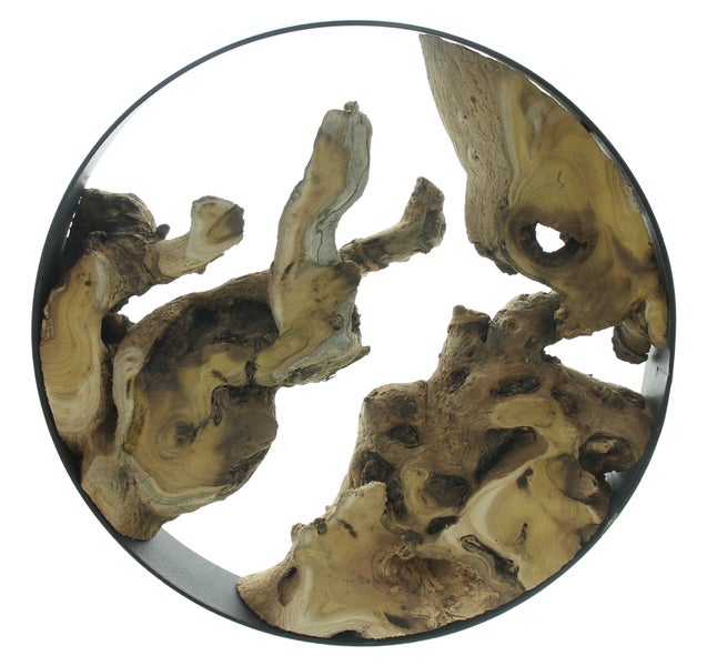 Dekorationsobjekt aus Holz und Metallring