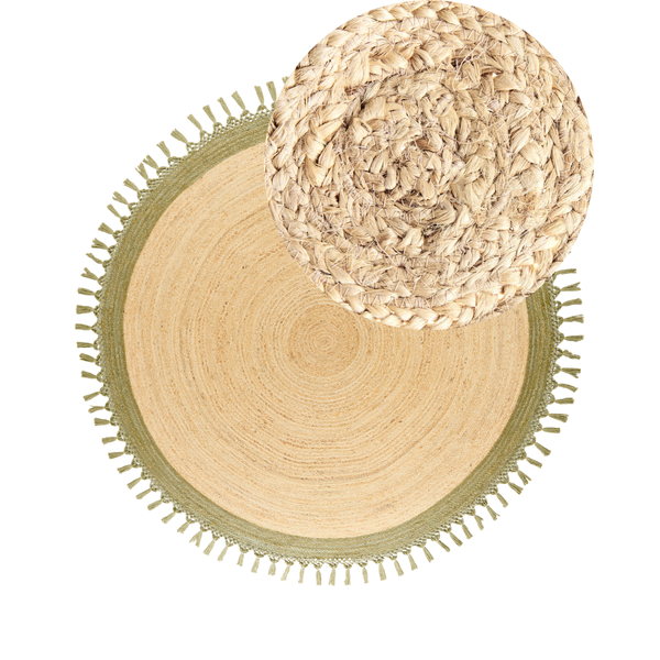 Teppich MARTS ø 200 cm Jute Grün