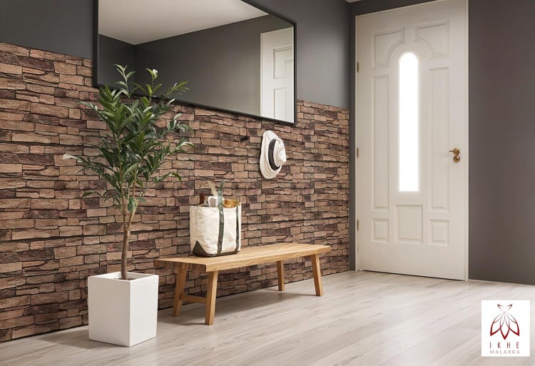 0,4m² 3D PVC Kunststoff Verkleidung Paneele Steinoptik Wandpaneele Wandverkleidung Decke Deckenpaneele Fliesen Imitat 90x48cm (CPVC03)