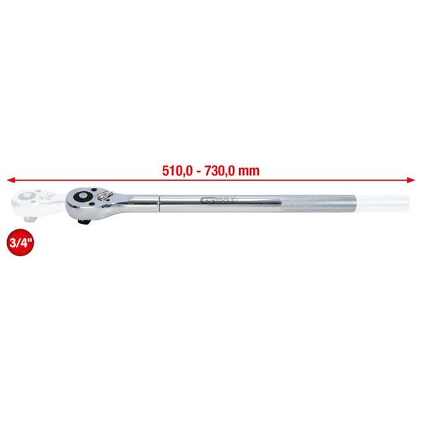 KS TOOLS 3/4 CHROMEplus Teleskop-Umschaltknarre 24 Zahn - 911.3490