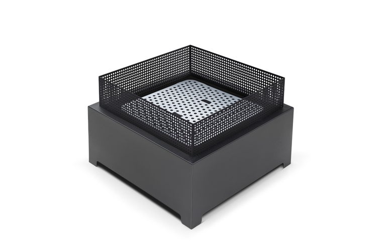 The Favilla Fireplace Feuerschale Schwarz – Feuerstelle aus Stahl mit Pulverbeschichtung – 55 x 55 x 37 cm – modern & wetterfest – vormontiert & sofort nutzbar – 16 kg – für Garten & Terrasse