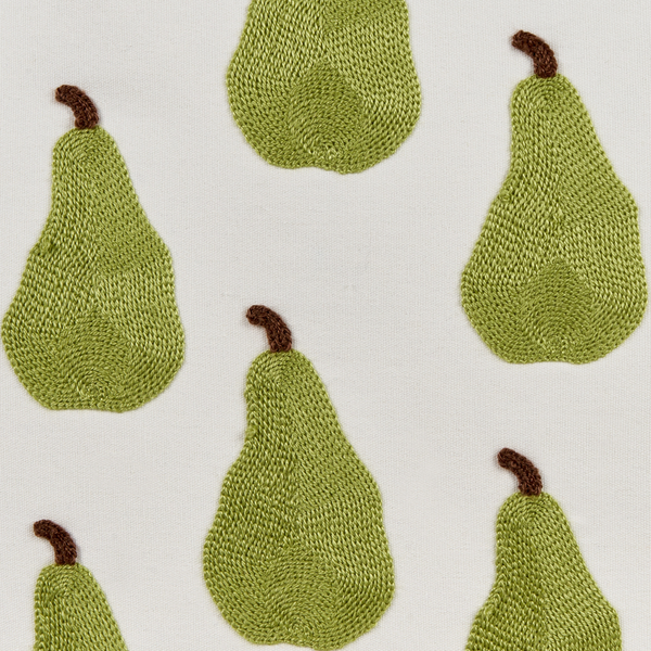 Stoff mit eingesticktem Birnenmuster als Textil für Heimtextilien