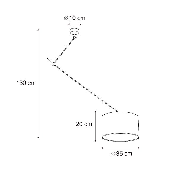 Skizze einer Pendelleuchte mit Maßen