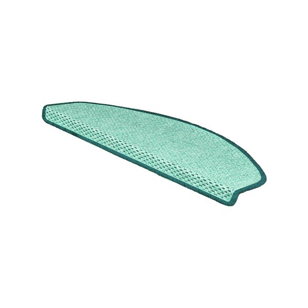 FLOORDIREKT Stufenmatte Kalkutta - Sisaloptik - Schlingenpol - Selbstklebend - Grün - Halbrund - 23,5 x 65 cm