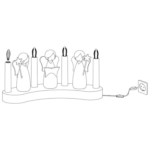 Weihnachtsleuchter mit Engeln und Kerzen