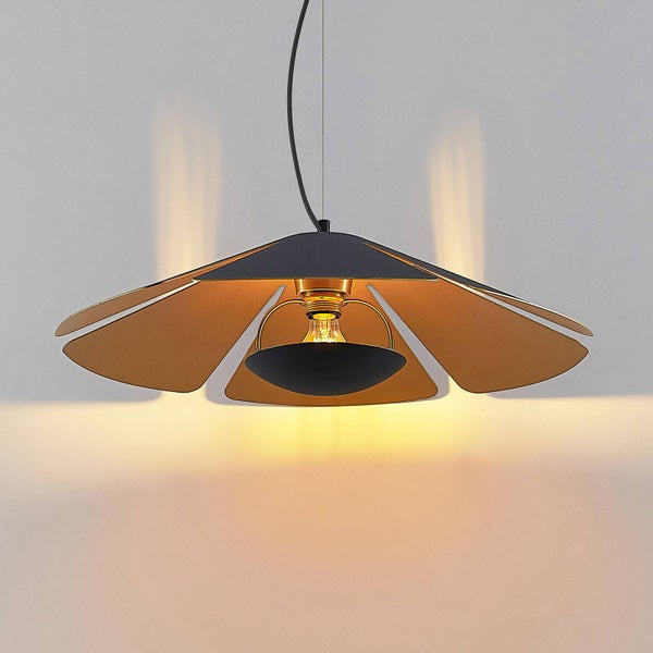 Lucande Pendelleuchte Jemmily (Design, Modern) in Schwarz aus Aluminium (1 flammig E27) - Design-Hängeleuchte Esstischlampe Hängelampe Hängeleuchte Wohnzimmerleuchte