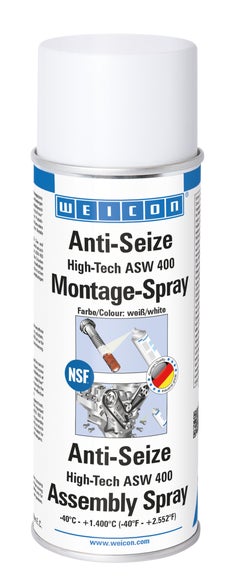 WEICON Anti-Seize High-Tech Spray | Festschmierstoffpaste | 400 ml | weiß