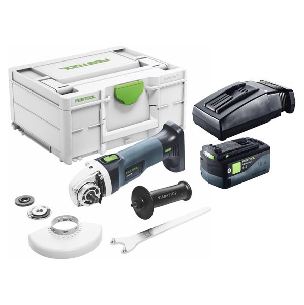 Festool AGC 18-125 EB-Basic Akku Winkelschleifer 18 V 125 mm Brushless + 1x Akku 5,0 Ah + Ladegerät + Systainer