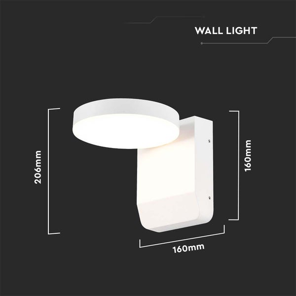V-TAC VT-11020-RD-W - Drehbare LED-Wandleuchten - IP65 - Weiß - 17W - 2480 Lumen - 3000K