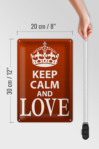 Blechschild Spruch 20x30cm Keep Calm and Love