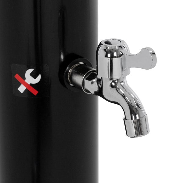 ML-Design Solardusche 20 L 210 cm rund mit Fußdusche und Regenduschkopf, Schwarz, warmes Wasser, bis 60°C ohne Stromanschluss, mit Gartenschlauch-Anschluss, Solar Gartendusche Außendusche Pooldusche