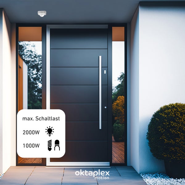 Oktaplex Tim Bewegungsmelder außen 360° inkl. Fernbedienung IP65 Deckenmontage weiß