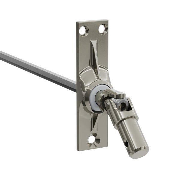 Geiger Gelenklager 45°- G029 | Grundplatte 22 x 85 mm | Kurbelzapfen 12,9 mm | 6 mm Sechskant - Länge 300 mm