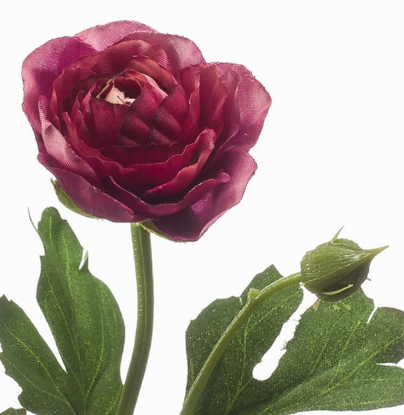 Künstliche Blume Banksia in Gelb mit grünen Blättern und braunem Stiel.