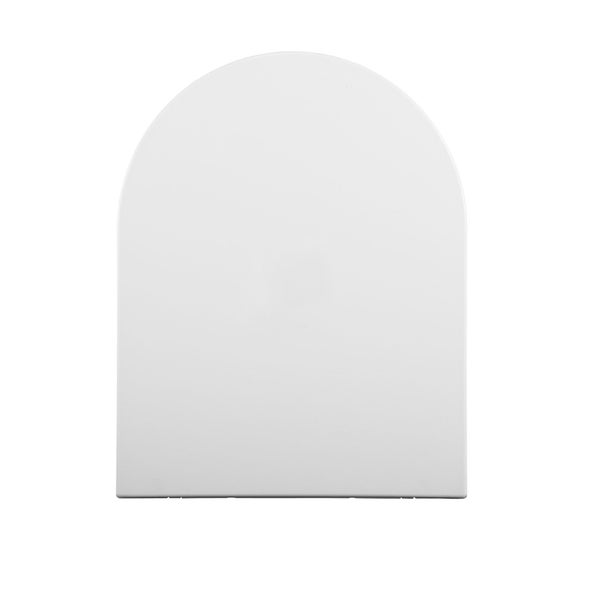 Draufsicht auf einen WC-Sitz Deckel in D-Form.