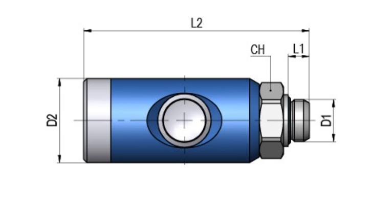 FAIRAIR Sicherheitskupplung SSK-7,4-3/8A, G 3/8 Außengewinde drehbar NW 7,4, eloxiert, FA60012