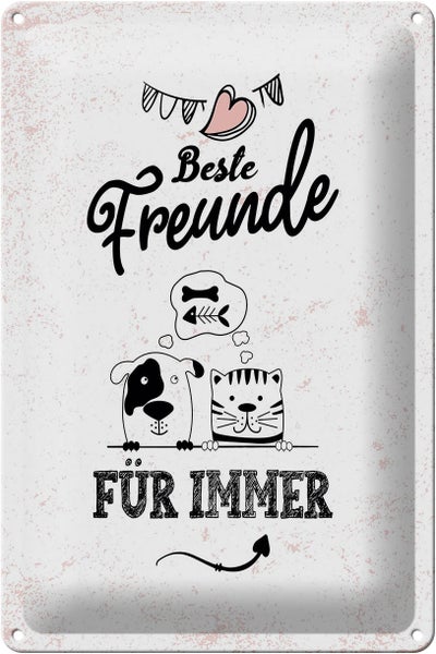 Blechschild Spruch Beste Freunde für immer 20x30cm