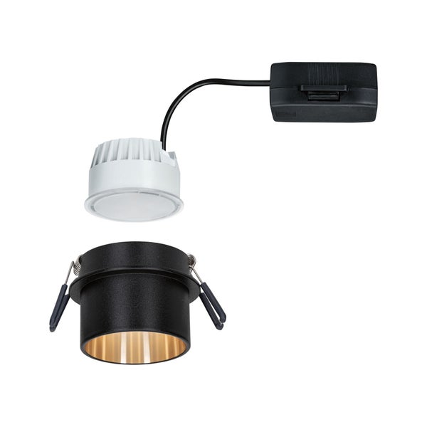 LED Einbauleuchte 3-Step-Dim Gil Coin IP44 rund 68mm Coin 6W 470lm 230V dimmbar 2700K Schwarz matt, Gold