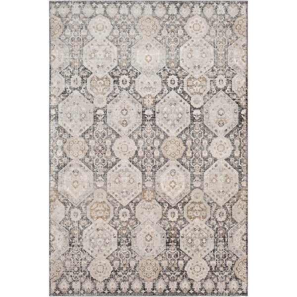 Vintage Orientalischer Teppich Schwarz/Beige 130x170 cm LOTUS