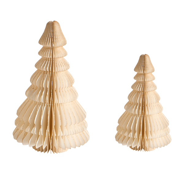 Zwei Papier Weihnachtsbäume als Dekoration