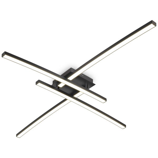Deckenleuchte 69x49 cm - 20W, 2200lm, LED, warmweiß, schwarz
