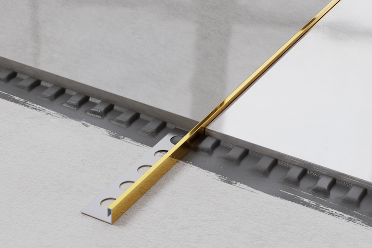 Fliesenschiene zur Kantenbefestigung von Fliesen