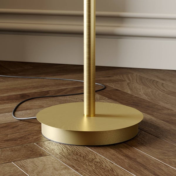 Lucande LED Stehlampe Anniki dimmbar (Modern) in Gold / Messing aus Metall (3 flammig, ) - Wohnzimmerlampe Stehleuchte Floor Lamp Deckenfluter Standleuchte Wohnzimmerleuchte