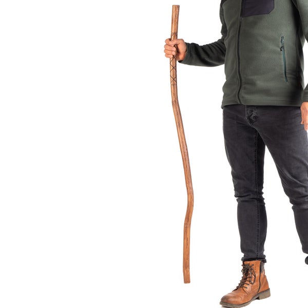 Deko-Wanderstock  Walk 120 cm, Teak Massivholz naturfarben