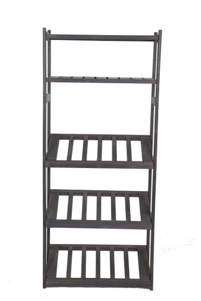 PROREGAL Getränkekistenregal SPREEWALD HxBxT 163x70x33cm 3 Ebenen für Kisten + 2 Ablagen Massives Kiefernholz Grau geölt