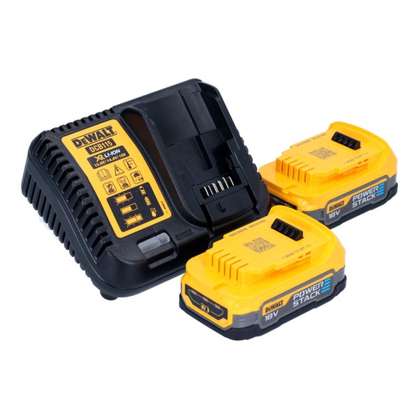 DeWalt Akku-Ladegerät DCB115 mit zwei 18 Volt Powerstack Akkus