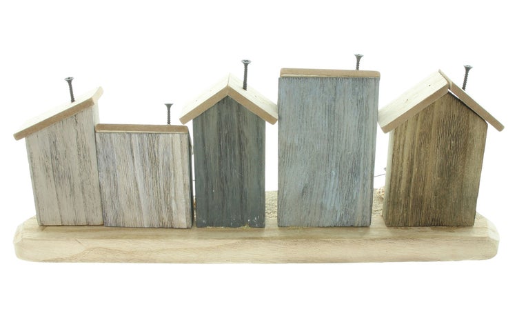 FRANK FLECHTWAREN | Dekohäuser Strandpromenade, HOLZ, 39,5 x 15 x 10,5 cm
