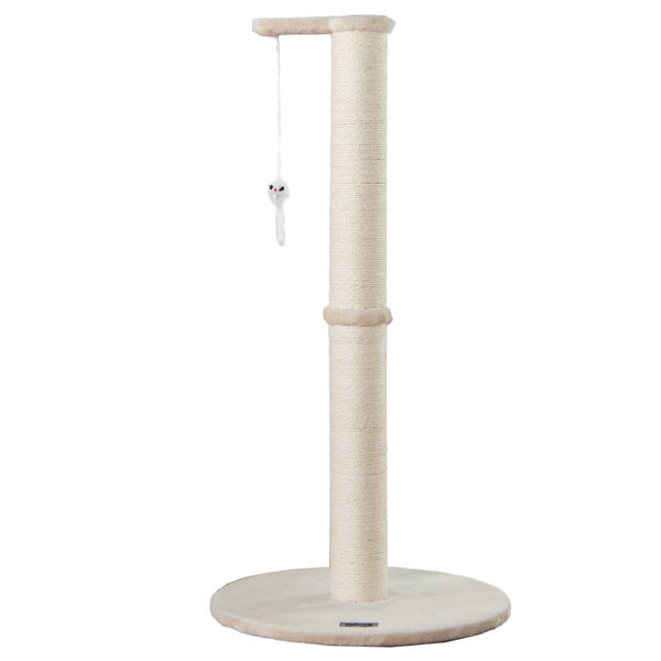 Home Deluxe - Kratzpfosten NEVA - Farbe: Beige, Maße: 101 x 49 x 49 cm, Material: Polyester, Sisal, Gestell: MDF I Katzenbaum Kratzpfosten Kratzstamm