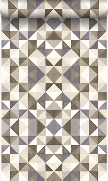 Origin Wallcoverings Tapete kubistisches Muster Braun und Beige - 53 cm x 10,05 m - 346909