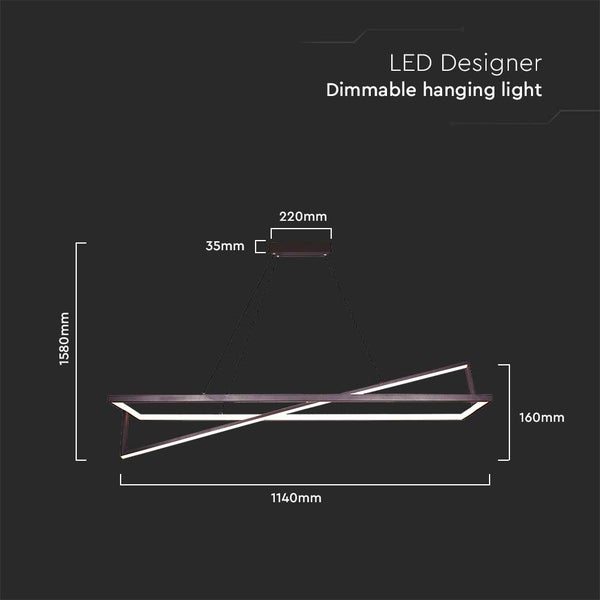 LED Designer Dimmbare Hängeleuchte mit Maßangaben