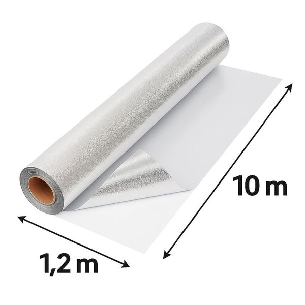 Hammerschlag Reflektionsfolie 10 Meter Rolle – Diamond Lightite Folie für maximale Lichtausbeute, 1,2m Breite