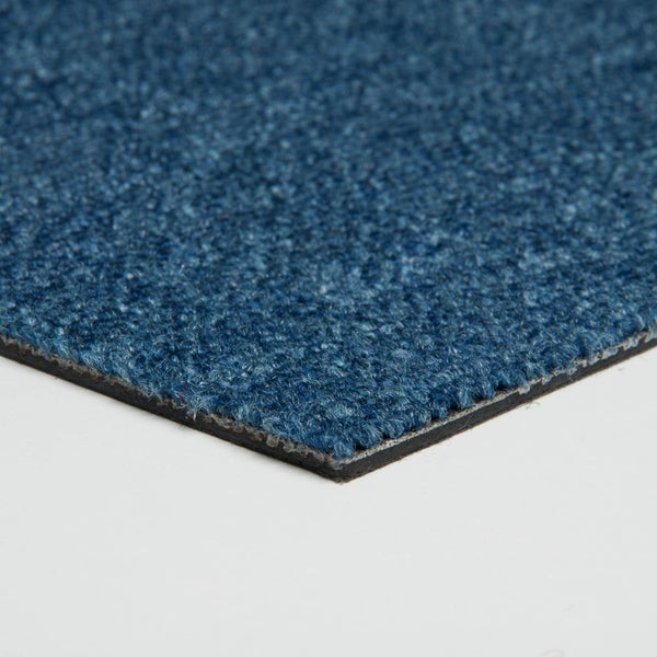Teppichfliesen selbstliegend blau Teppichboden Fliesen als Schlingenware für Büro und Schlafzimmer Teppich Fliesen in 50x50 cm aus Polypropylen