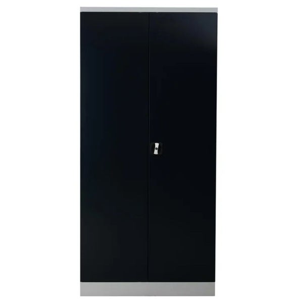 PROREGAL Stahlschrank Bee 4 Fachböden HxBxT 195 x 92 x 50 cm Pulverbeschichtetes & Verstärktes Fachbodenmaterial Grau & Schwarz