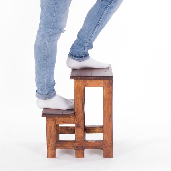 Trittleiter STEP Recyclingholz zweistufig
