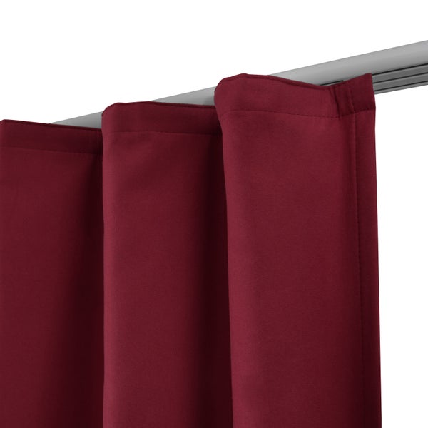 Beautissu Amelie TK Vorhang mit Kräuselband 140x245cm Rot (2tlg)