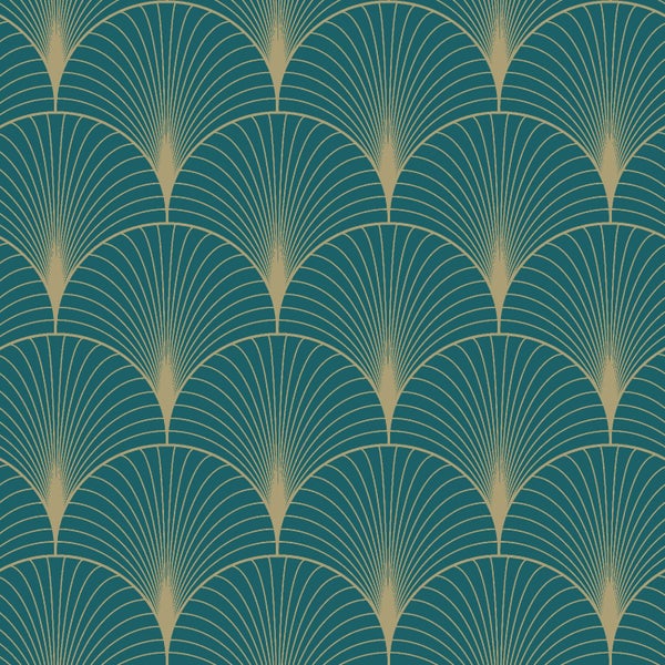 Tapete mit Art-déco-Fächermuster