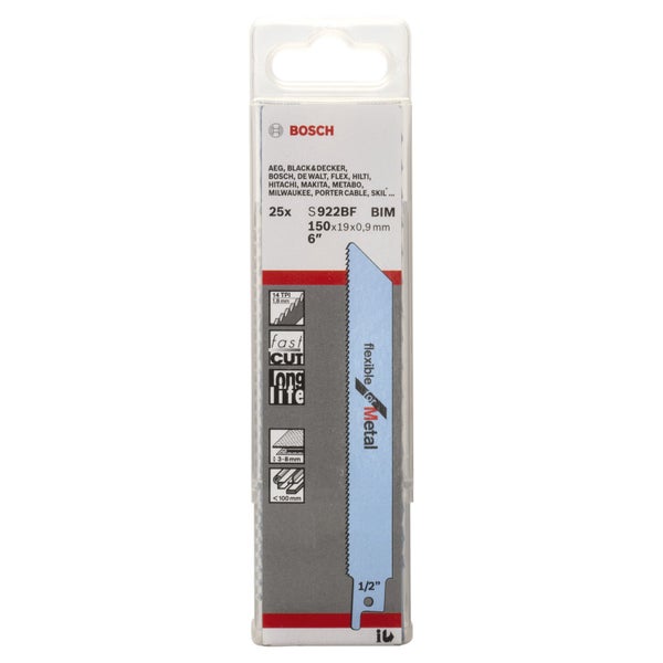 Bosch Säbelsägeblatt Set, 25 Stück, S922BF BIM, 150x19x0,9 Millimeter