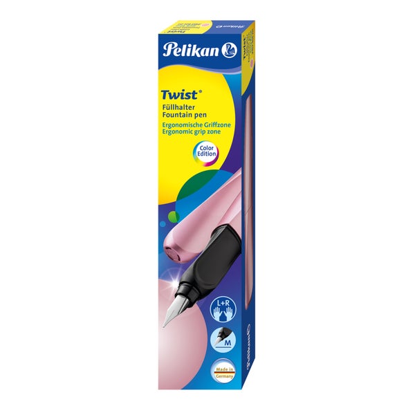 Pelikan Füller Twist Girly Rose Feder M, Rechts- und Linkshänder