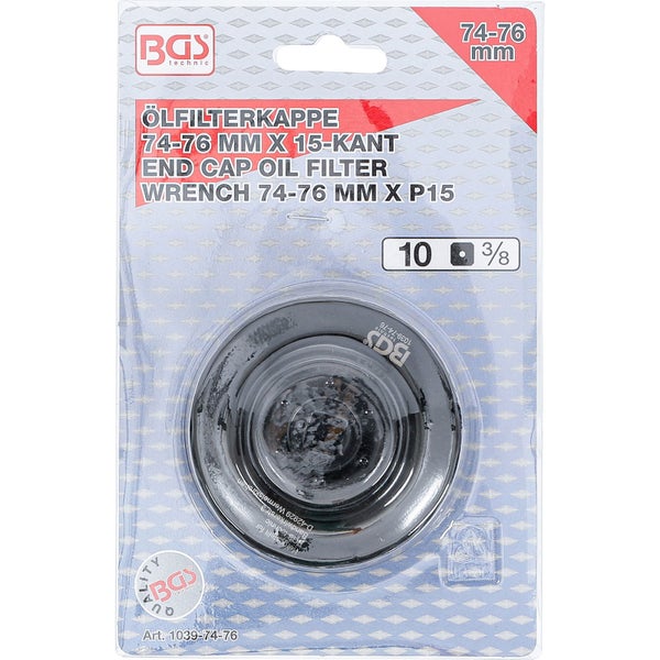 BGS Ölfilterschlüssel 15-kant Ø 74 - 76 mm für Audi / Ford / Mercedes-Benz / Opel / VW - 1039-74-76