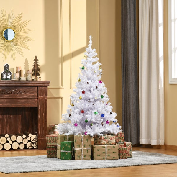 HOMCOM Weihnachtsbaum, ø85 x H150 cm, PVC, Weiß