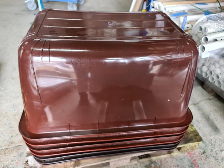 Mörtelkübel Stahl-Schiene Mörtelwanne, Pflanzkübel, 200 Liter   Fehlfarben, Fehldruck / gelb