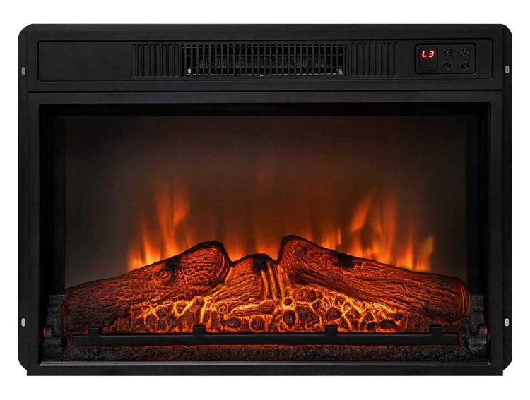 Elektrischer Kamin mit Flammeneffekt und Holzscheit-Dekoration