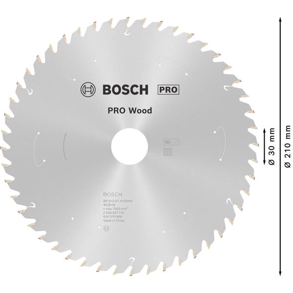 Bosch Pro Holzsägeblatt mit 210 Millimeter Durchmesser