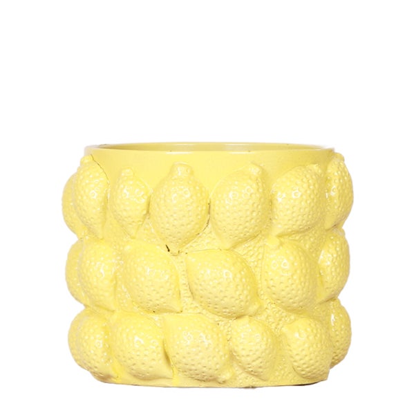 Übertopf Freche Früchte - Gelb - Zitrone - passend für 12cm Pflanztöpfe