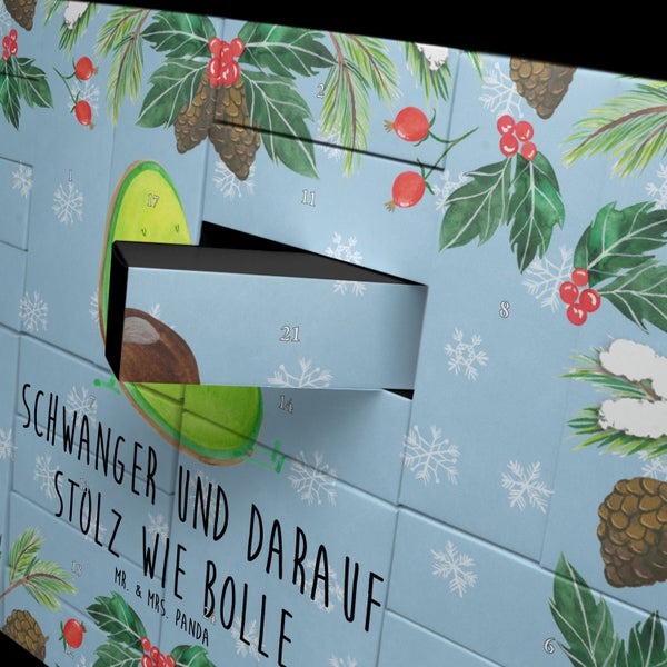 Mr. & Mrs. Panda Befüllbarer Adventskalender Avocado Schwangerschaft - Blau Pastell